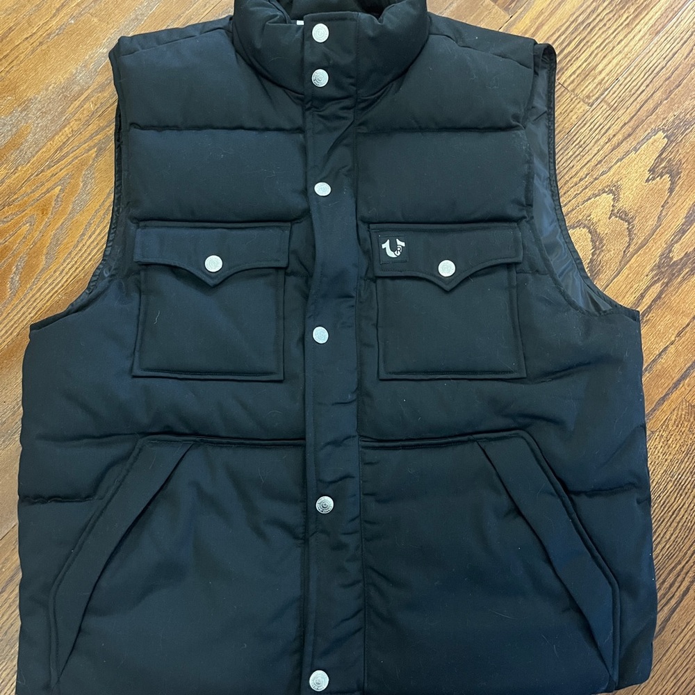 True Religion Black Quilted Vest